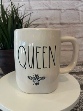RAE DUNN Queen Bee Ceramic Mug - White